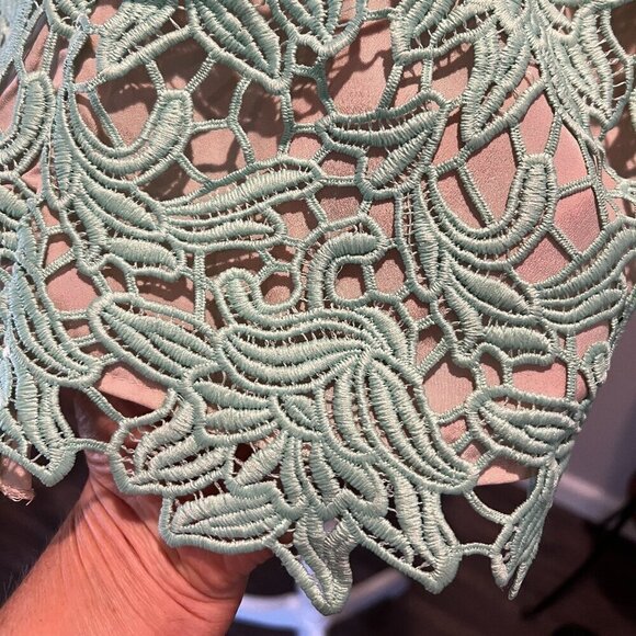 Keepsake True Love Mint Lace Sleeveless Mini Dress, Size Medium - Picture 15 of 16